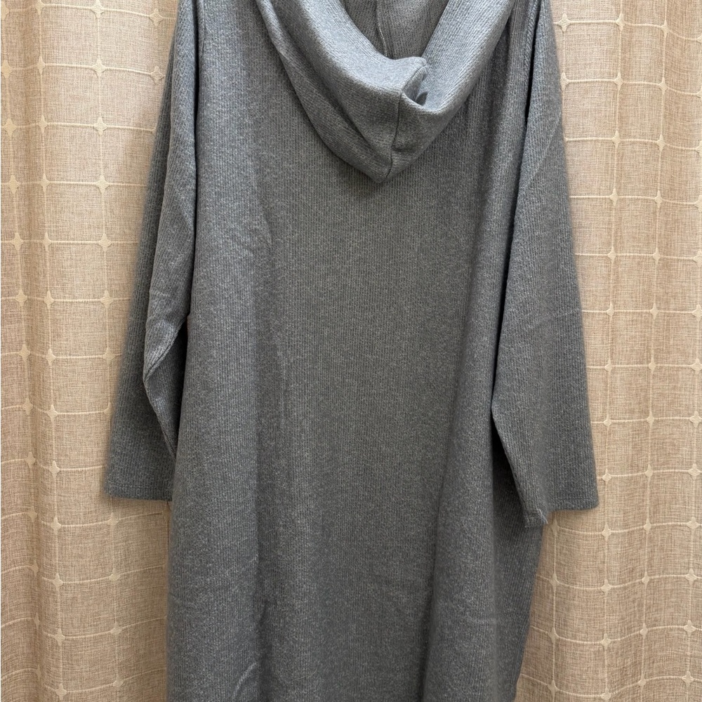 Lane Bryant Heather Gray Knit Hooded Cardigan - Picture 2 of 4